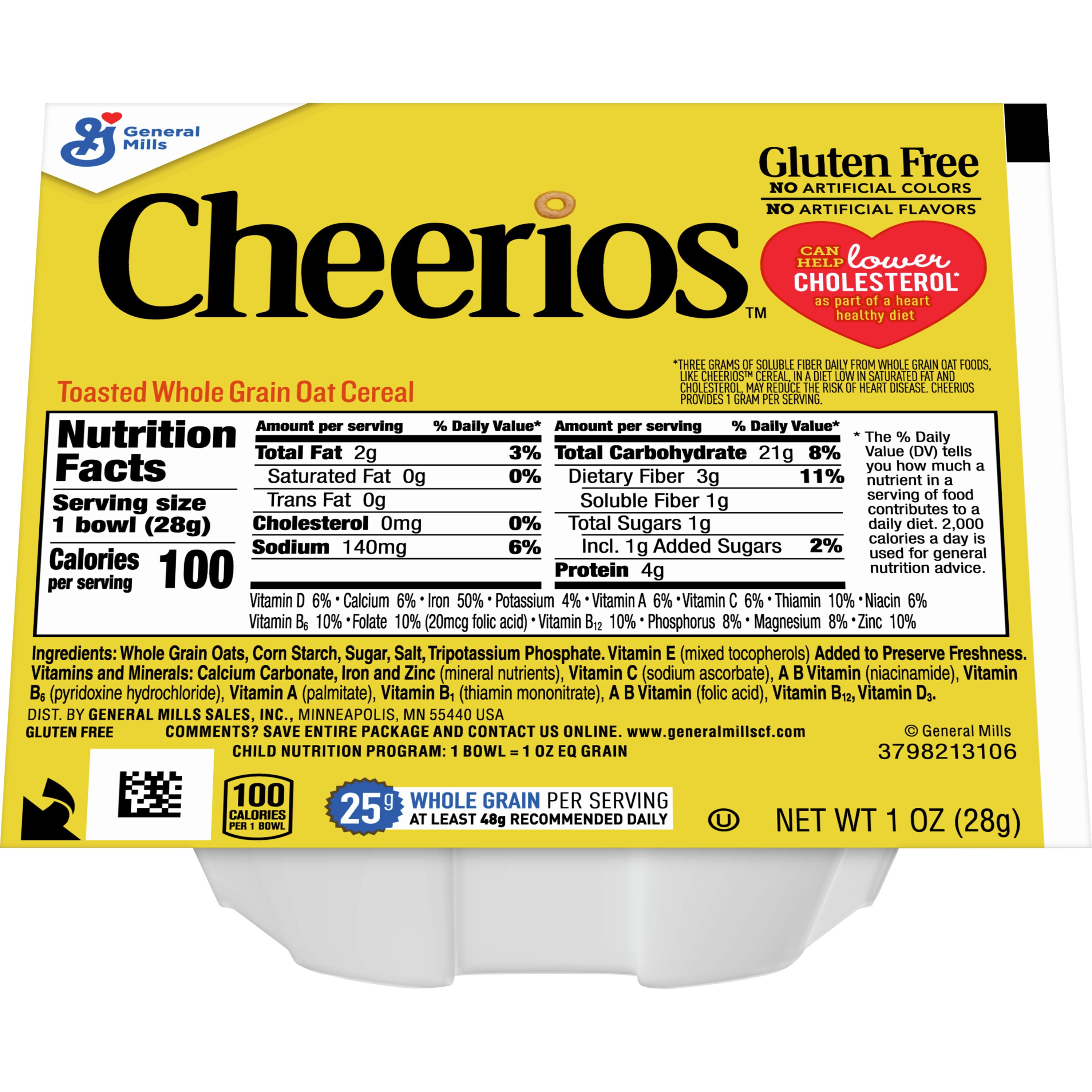 cereal nutrition label