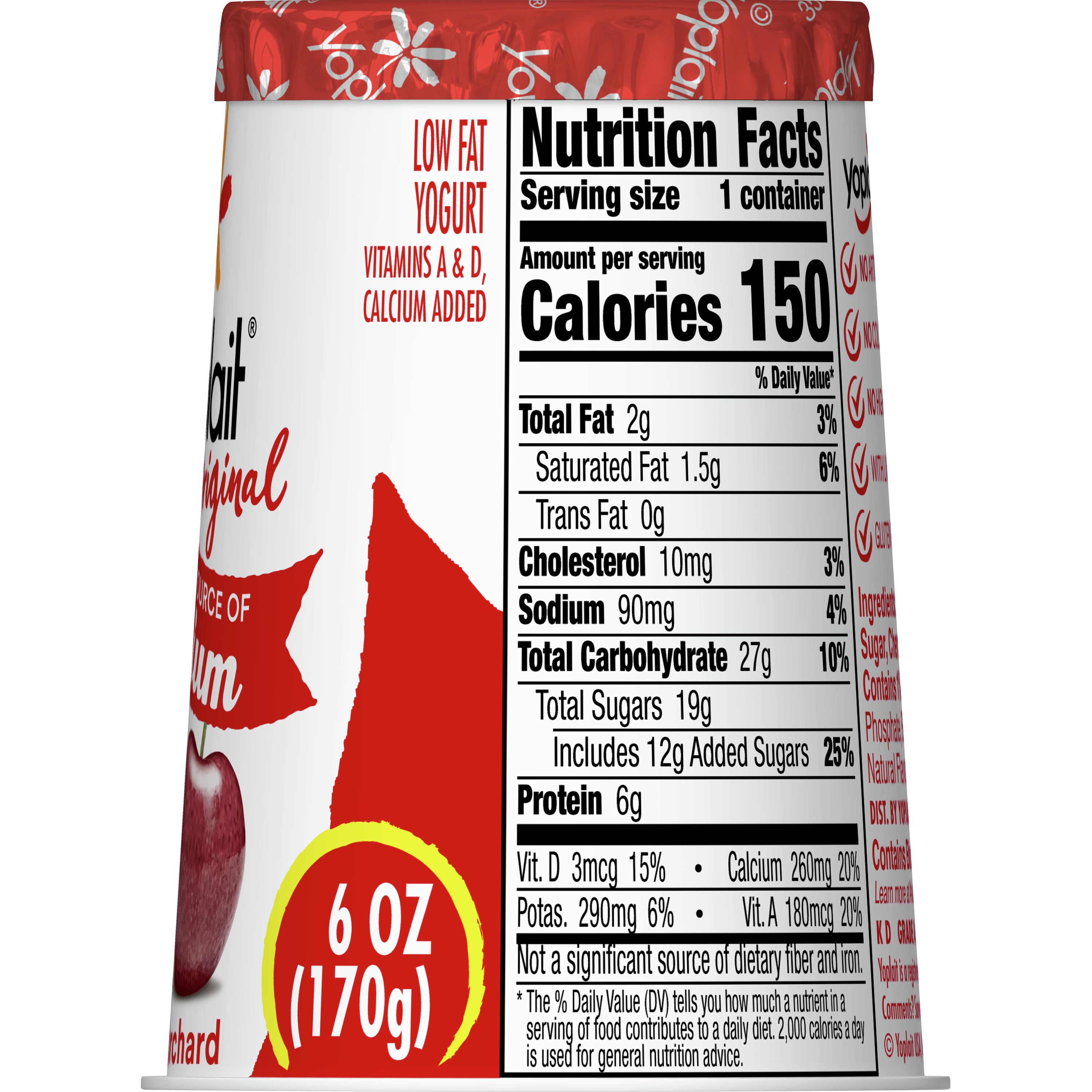 Yoplait® Original Gluten Free Yogurt Single Serve Cup Cherry Orchard 6