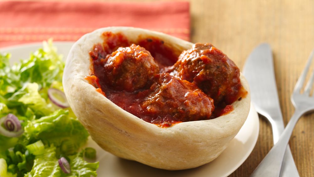 SlowCooker Meatballs in Mini Bread Bowls recipe from