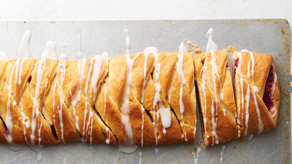 Cherry Cream Crescent Coffee Braid recipe from