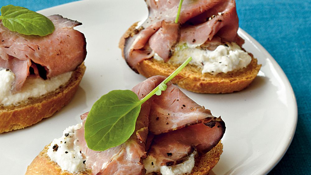 Horseradish Beef Bruschetta recipe from