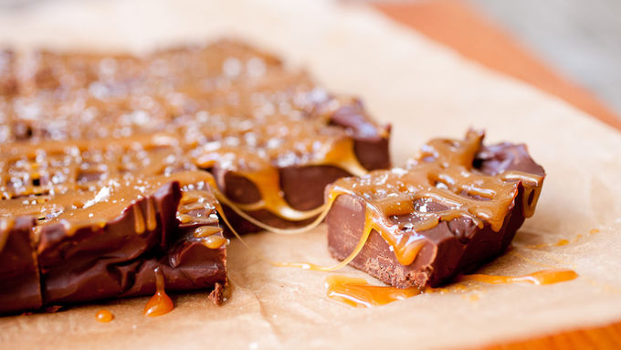 Bourbon-Salted Caramel Chocolate Fudge