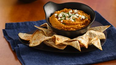 Taco Hummus and Tortilla Chips