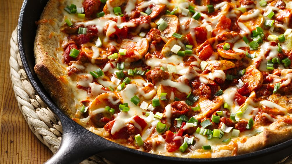 Veggie and Sausage Skillet Pizza recipe from