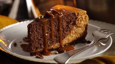 Chocolate Bourbon Pumpkin Cheesecake