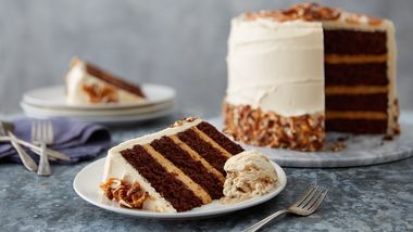 Sky-High Salted Caramel Chocolate Layer Cake 