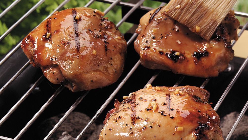HoneyGlazed Grilled Chicken Thighs recipe from