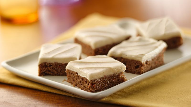 Banana Zucchini Cake With Maple Frosting Carrot Cake Bars with Cinnamon-Cream Cheese Frosting recipe from Betty