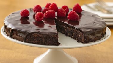 Gluten-Free Brownie Ganache Torte with Raspberries