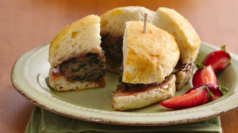 Savory and Sweet Breakfast Biscuit Sliders recipe from