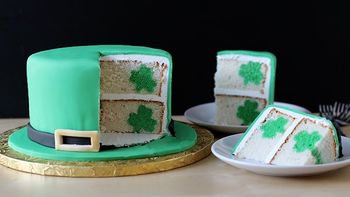 Leprechaun Hat Shamrock Surprise Cake