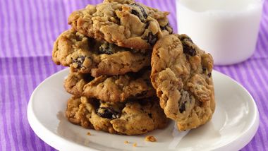 Peanut Butter-Raisin Bran Cookies
