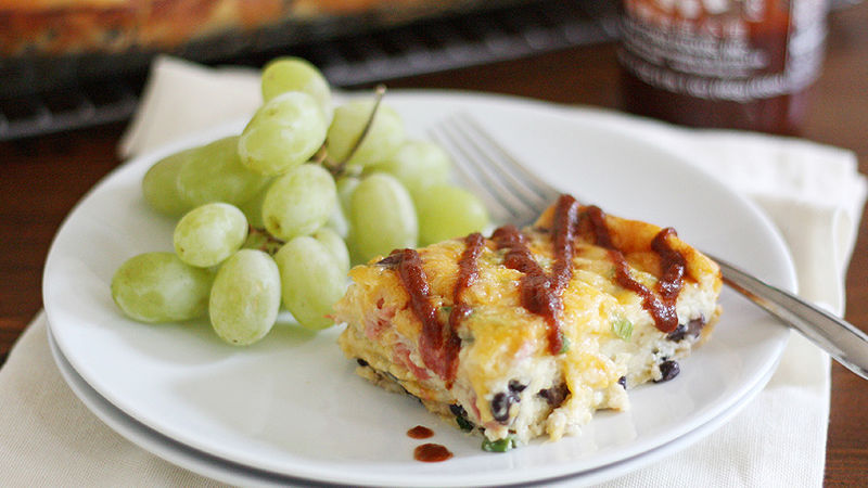 Cheesy Southwest Black Bean Egg Bake