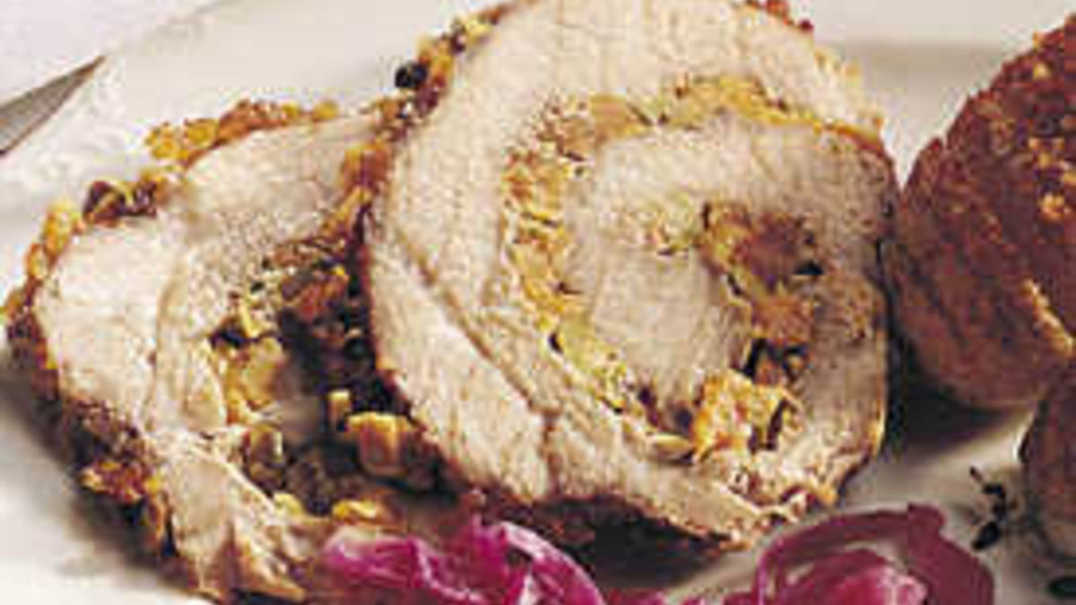 Apricot-Pistachio Rolled Pork