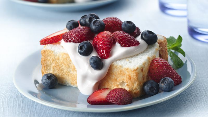 Strawberry Cream Angel Food Cake Recipe - BettyCrocker.com