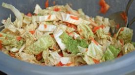 Asian Napa Cabbage Slaw with Peanut Sauce