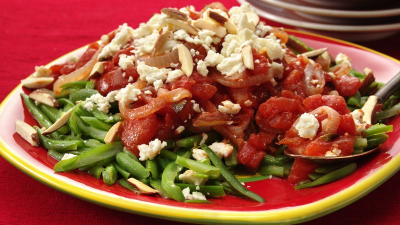 Green Beans with Tomatoes and Feta