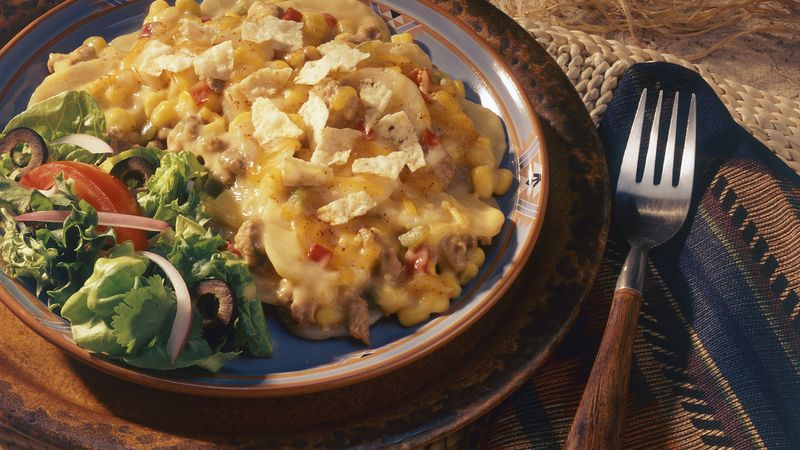 Potato and Beef-Tortilla Skillet