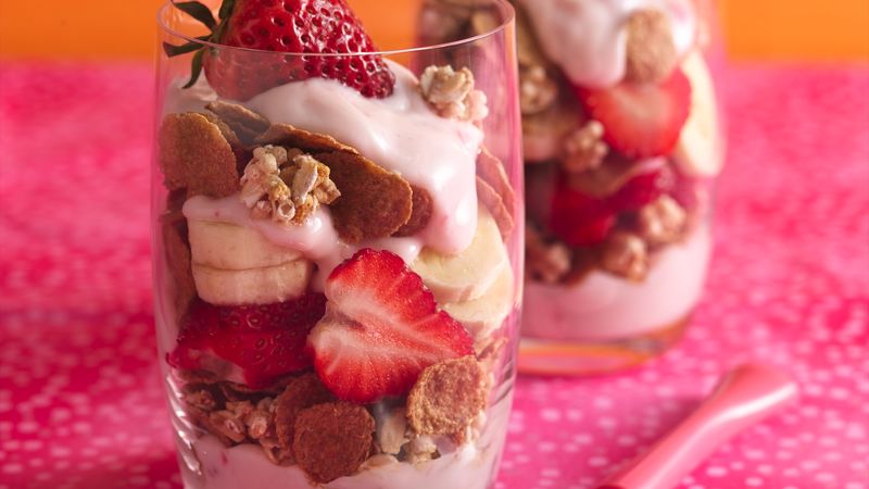 Strawberry Banana Lactose Free Parfaits Recipe Bettycrocker Com