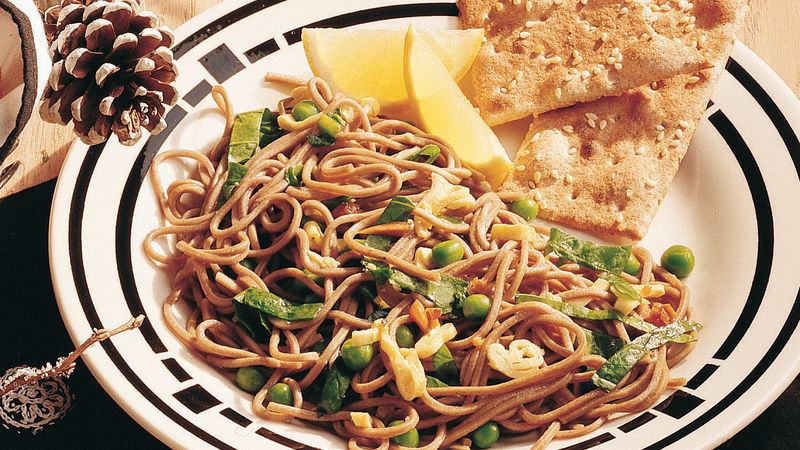 Lemon-Basil Vegetables and Noodles