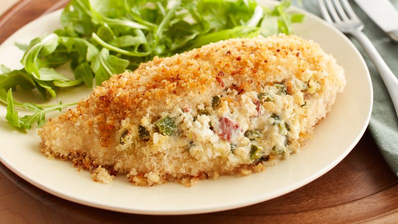 Bacon Chile And Cream Cheese Stuffed Chicken Breasts Recipe Bettycrocker Com