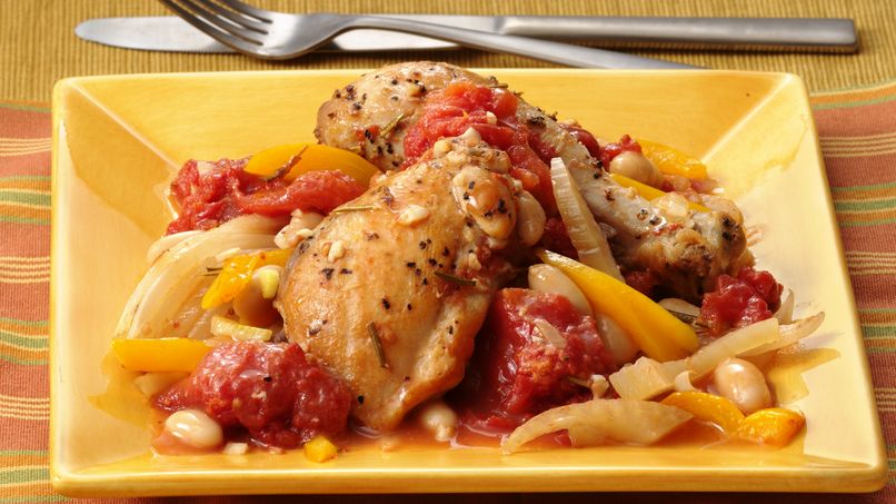 Pollo a las brasas con hinojo y alubias
