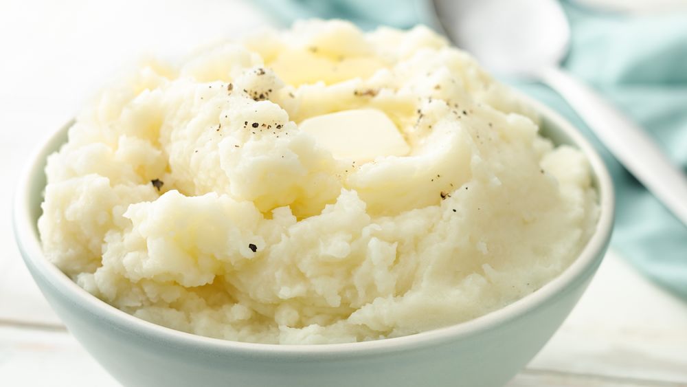 Creamy homemade mashed potatoes in a bowl