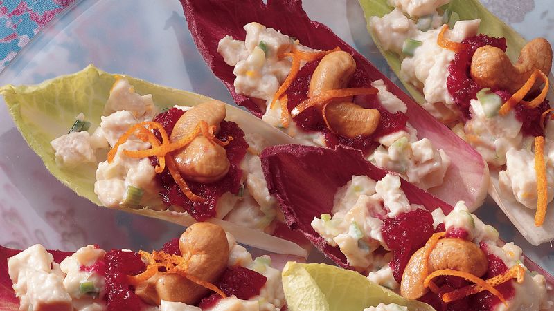 Endive with Cranberry Orange Chicken Salad