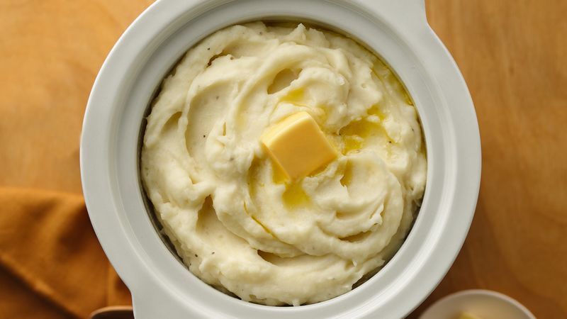 Mash potatoes in a crock pot