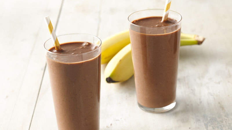 Boisson fouettée protéinée au chocolat et à la banane