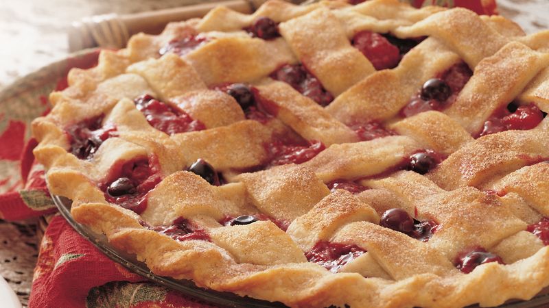 Blueberry Raspberry Lattice Pie Recipe Bettycrocker Com