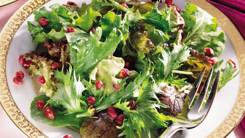 Winter Greens with Pomegranate-Champagne Vinaigrette
