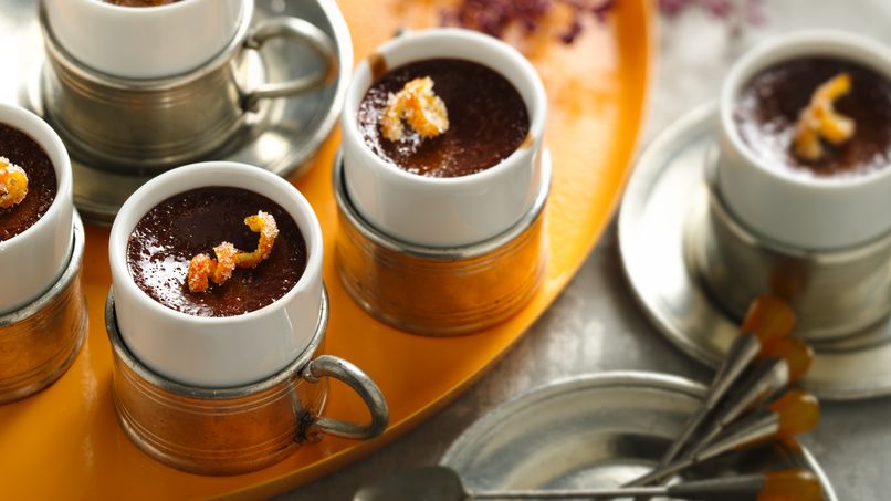 Pots de crème de Yogurt de Chocolate con Cáscara de Naranja Confitada