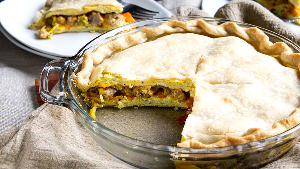Sausage and Veggie Breakfast Pot Pie recipe from