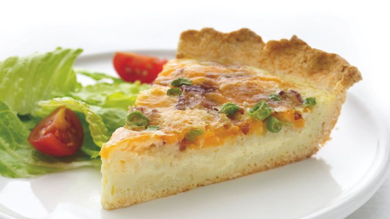 Skinny Cheddar and Bacon Quiche Recipe - BettyCrocker.com