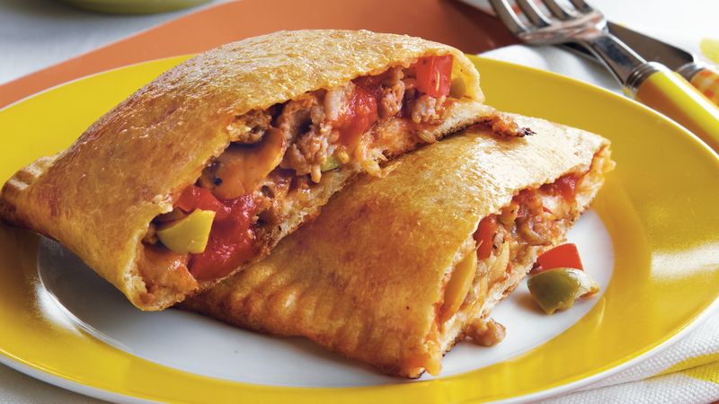 Turkey Sausage Calzones Recipe  Pillsbury.com