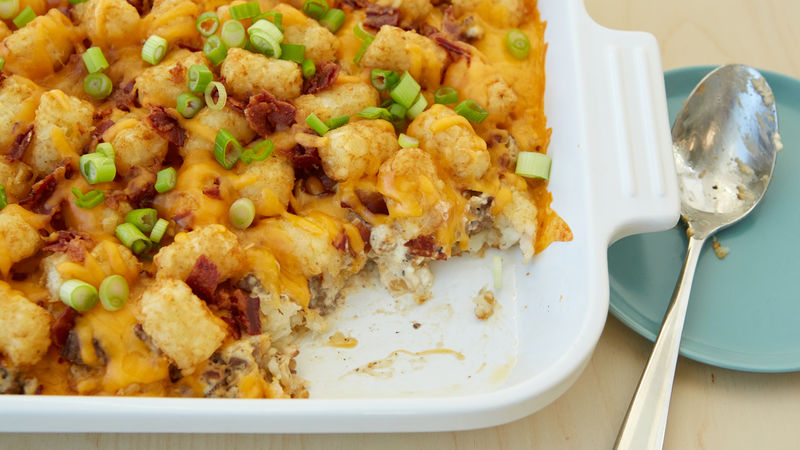 bacon cheeseburger tater tot casserole