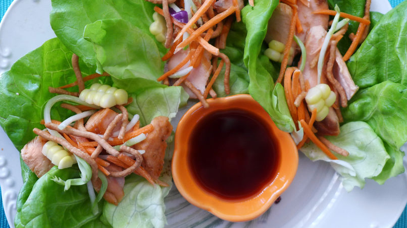 Teriyaki Salmon Lettuce Wraps