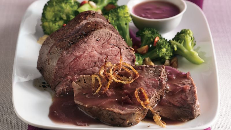 Beef Tenderloin With Red Wine Sauce Recipe Bettycrocker Com