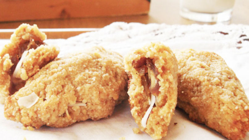 Almond and Coconut Cookies Stuffed with Dates