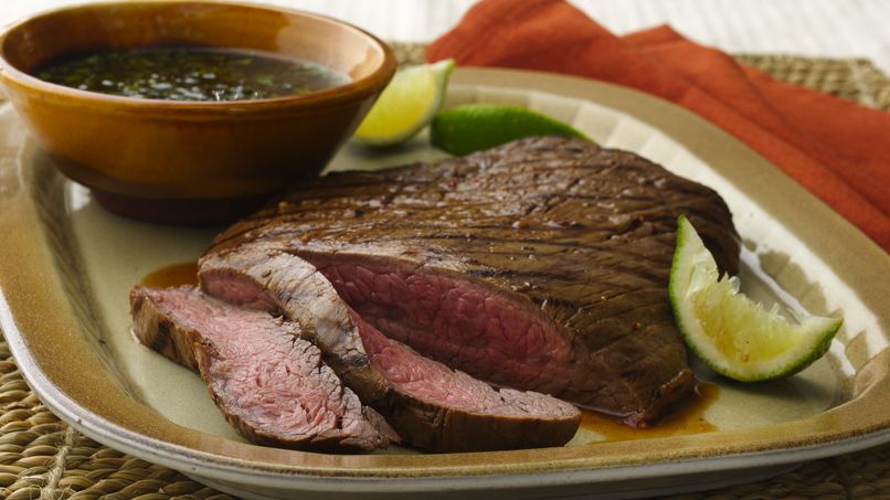 Bistec estilo Flank con Chimichurri