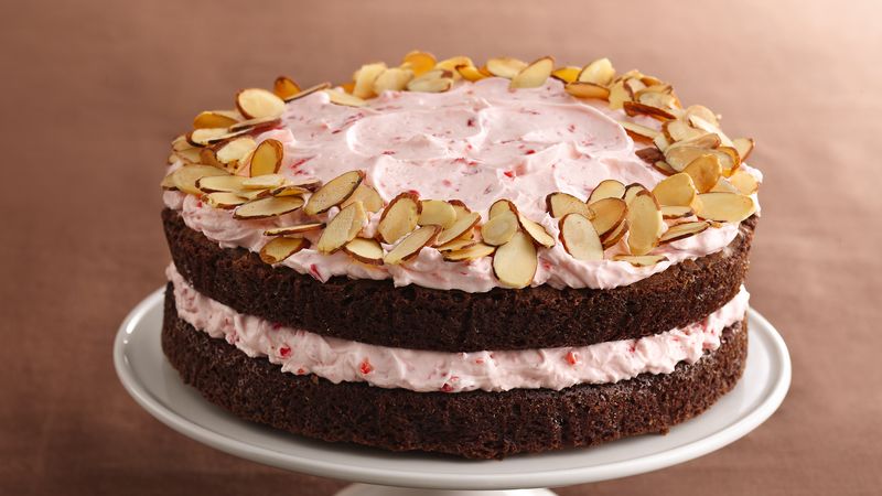 Almond Brownie-Cherry Mousse Torte