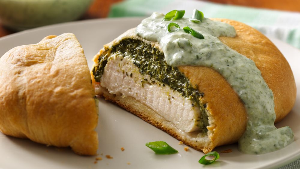 Ham Rolls With Green Onion Green Goddess Chicken Wellington recipe from Pillsbury.com
