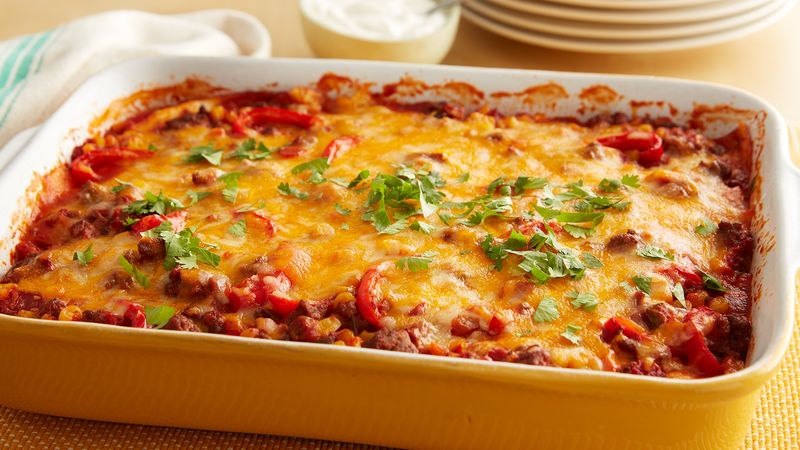 Beef Tortilla Taco Casserole Recipe Pillsbury Com