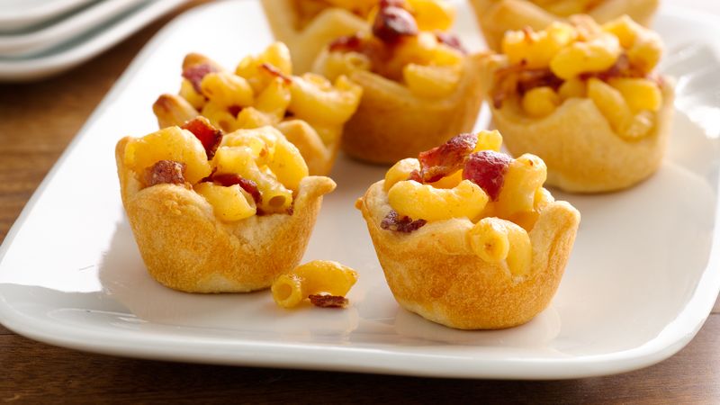 Petites coupes de croissant au macaroni au fromage