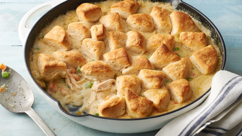 Skillet Chicken Biscuit Pot Pie Recipe Pillsbury Com