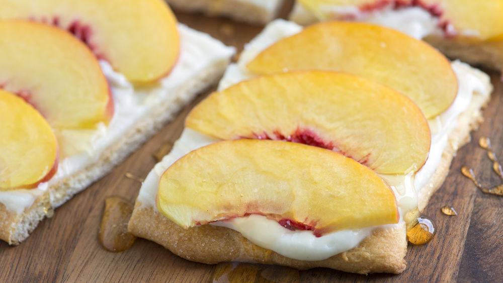 Peaches and Cream Flatbread recipe from
