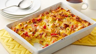 Cheesy Ham and Egg Bubble-Up Bake recipe from Pillsbury.com