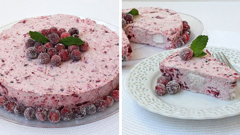 No-Bake Cranberry Angel Food Cake