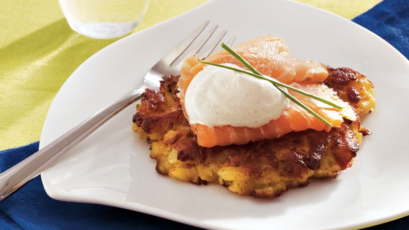 Potato Cakes with Smoked Salmon